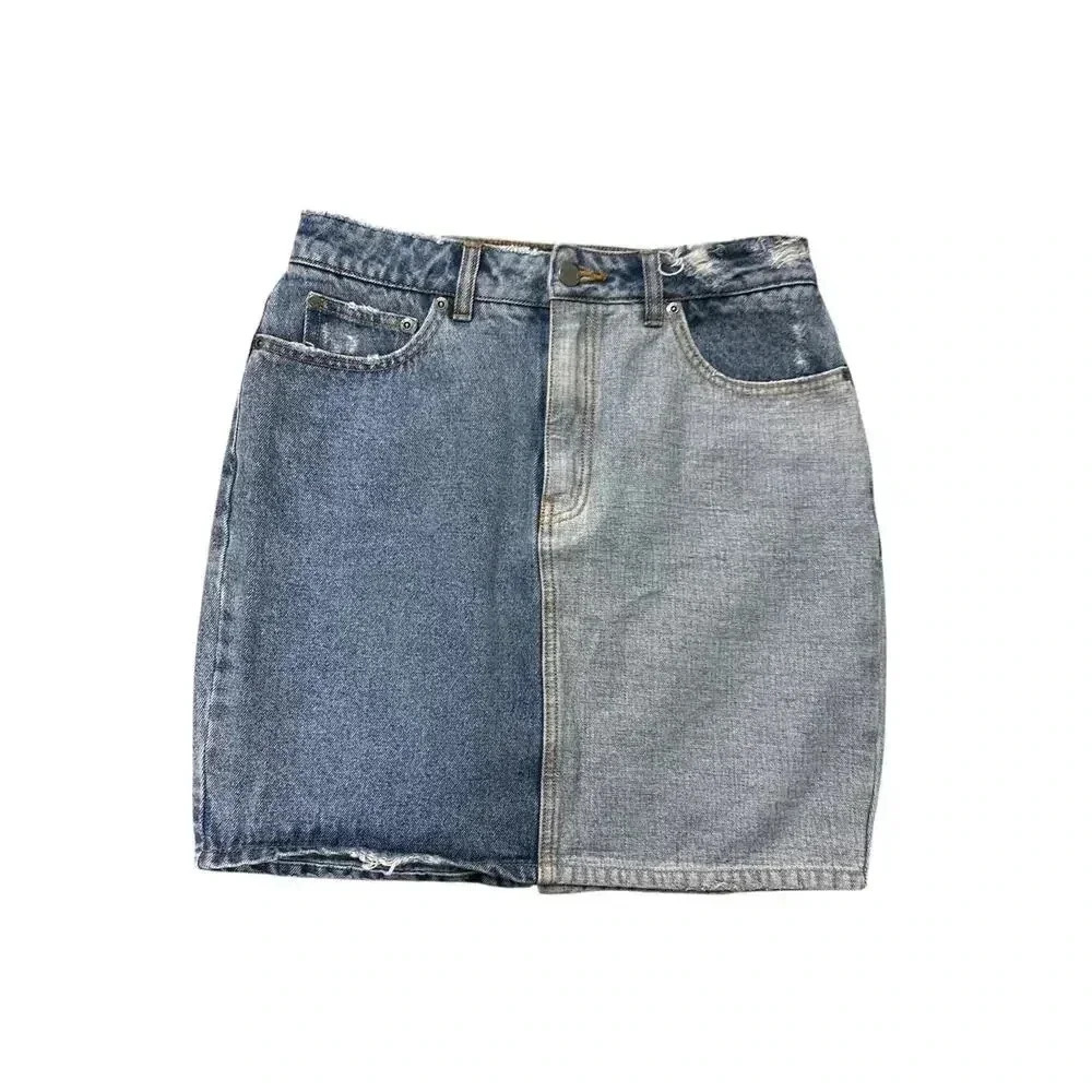 RVCA Women's Two Tone Denim Mini Skirt Size 28